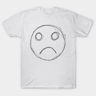 Dark and Gritty Sad Face Emoji T-Shirt